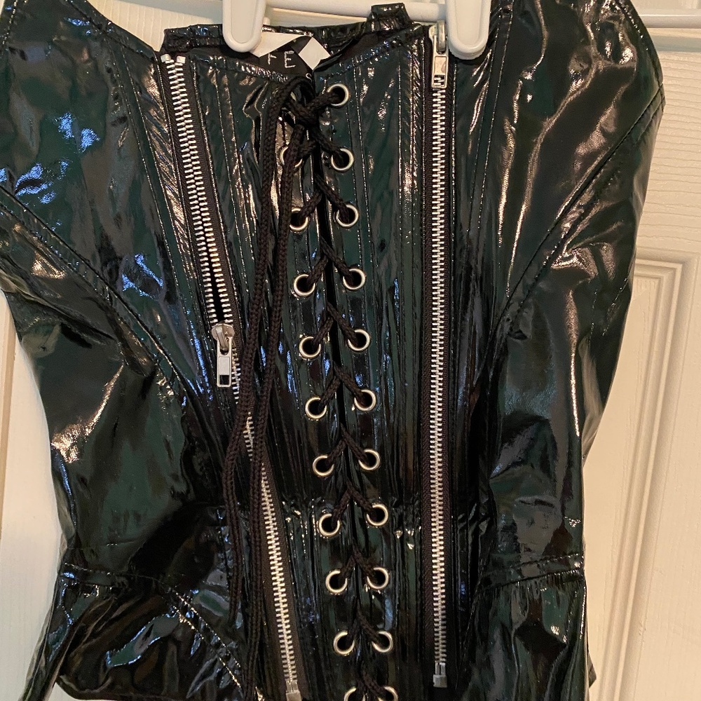 Black Vinyl Corset, Goth, halloween Costume, Festival